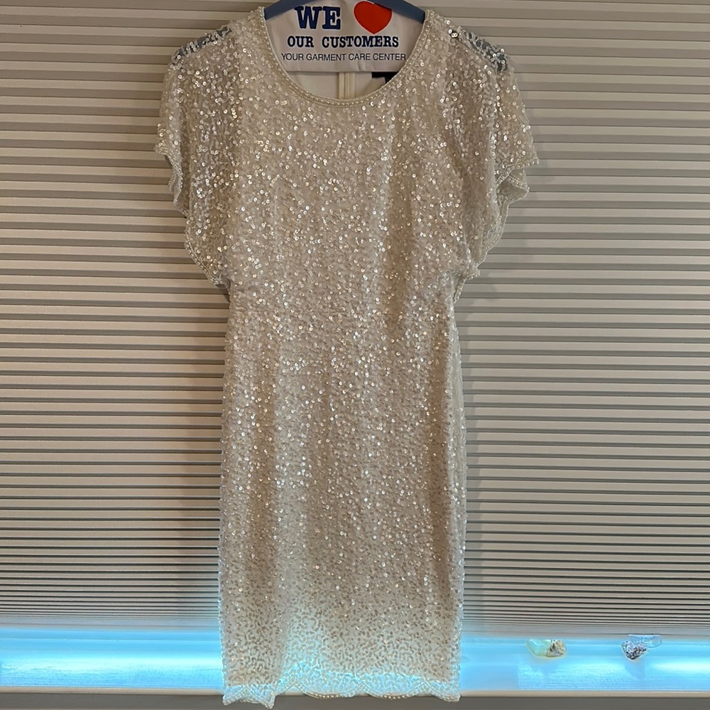 Adrianna Pappel white sequin dress